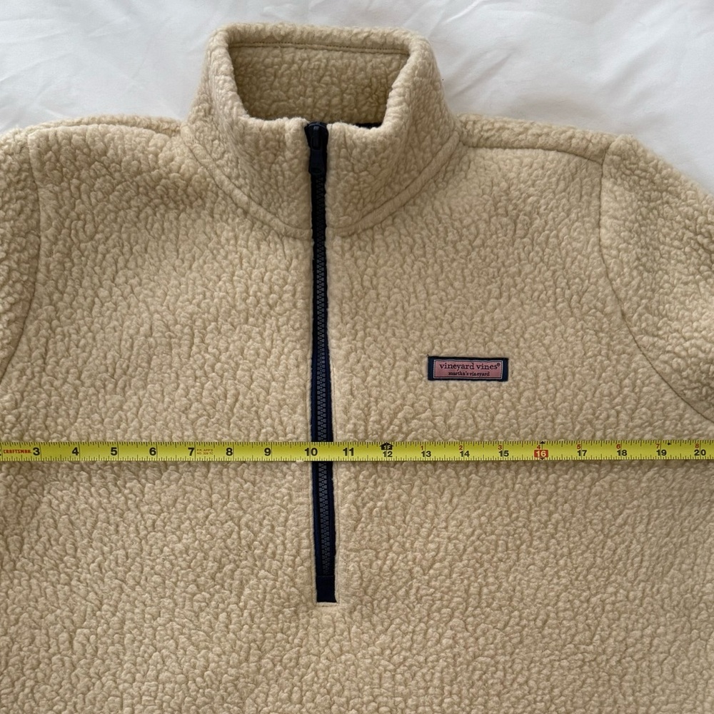 Vineyard Vines Cream Sherpa Fleece Pullover - Picture 5 of 6